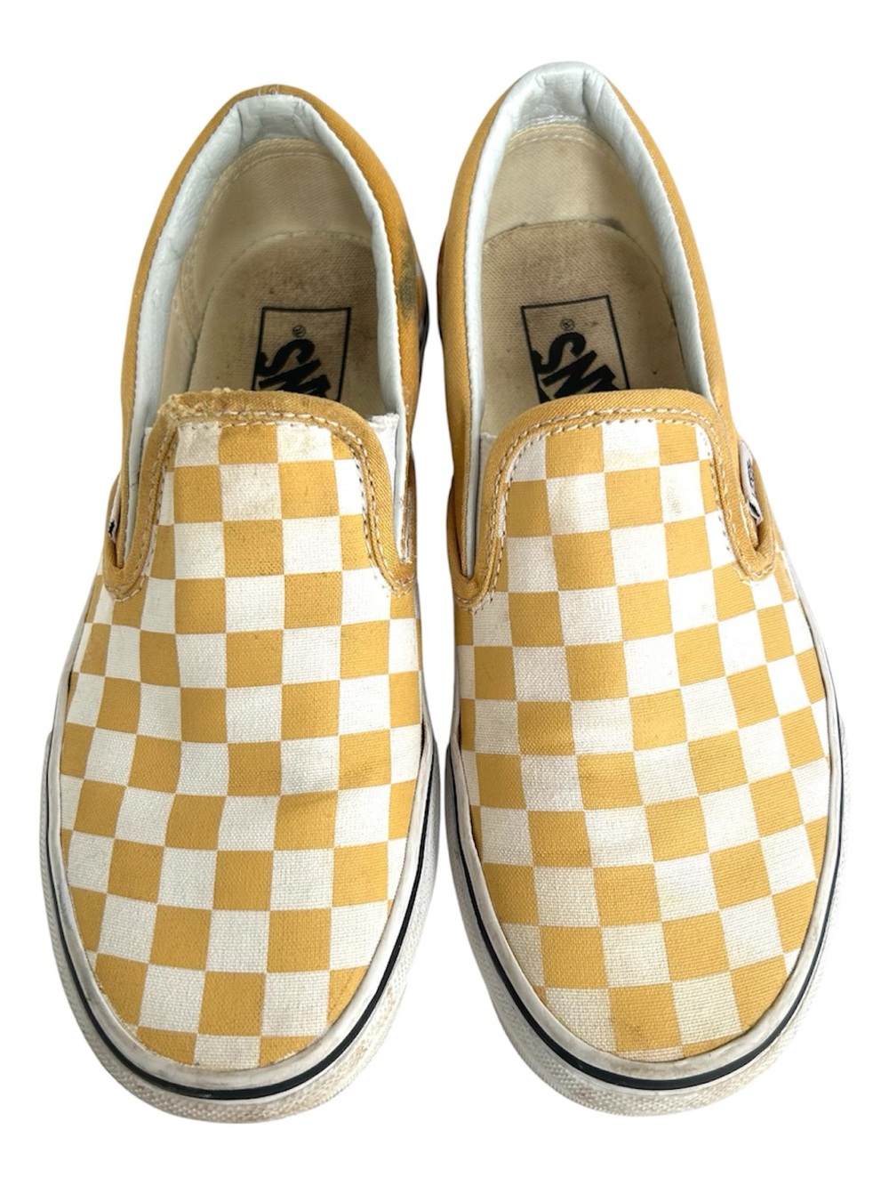 Vans Off the Wall Yellow Checkerboard Slip-on Sneakers. Women's Size 5.5